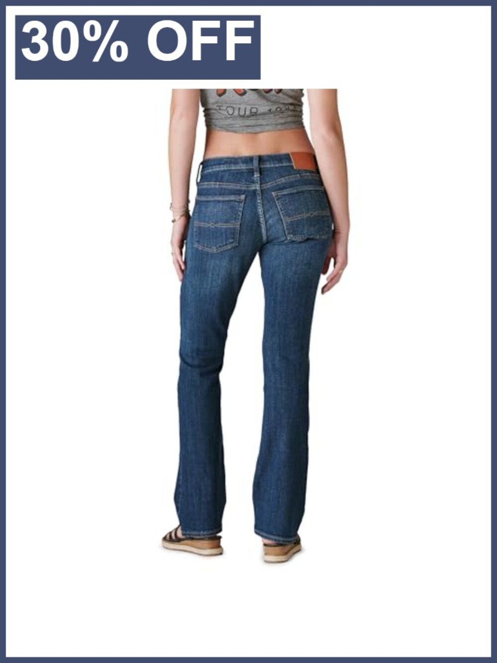 Mid Rise Easy Rider Bootcut Jean Button Closure Casual - Picture 3 of 6